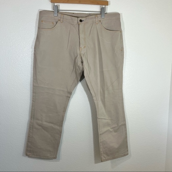 Tom James Blue Delta Mens Raw Denim Tan Custom Bespoke Jeans Size 41 x 29 - Picture 1 of 11